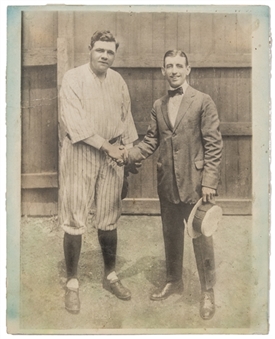 Babe Ruth Vintage Photo - Shaking Hands- 